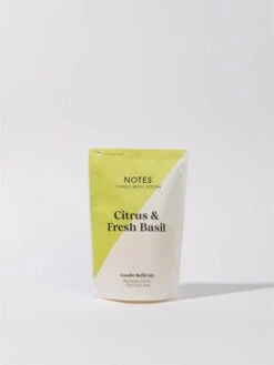 Notes Sustainable Candle System, Candle Refill Kit, Citrus & Fresh Basil