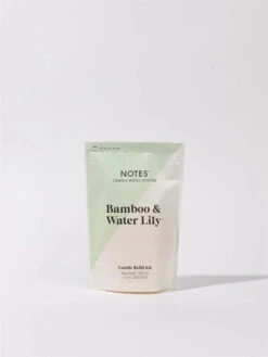 Notes Sustainable Candle System, Candle Refill Kit, Bamboo & Water Lily