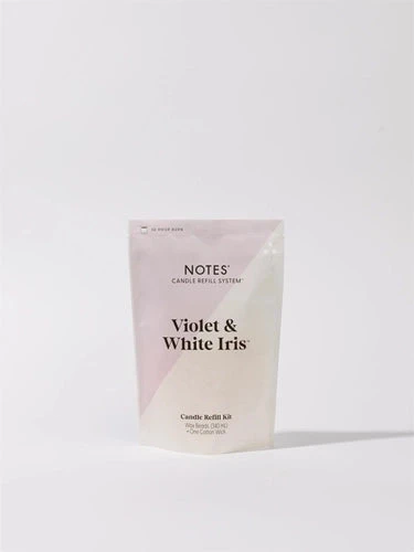 Notes Sustainable Candle System, Candle Refill Kit, Violet & White Iris