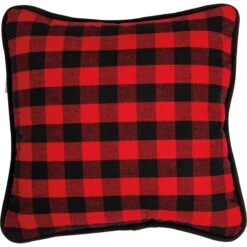 Red & Black Buffalo Check Plaid Pillow