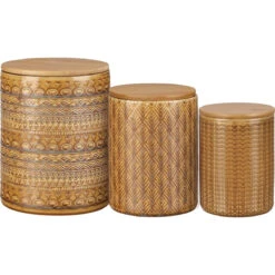 Saffron Stoneware Food Canister, 3 Size / Style Options (Pick Up Only)