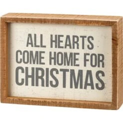 "All Hearts Come Home At Christmas" Mini Box Sign