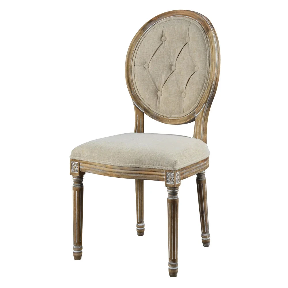 Meg Tufted Side Chair, French Linen (Pick Up Only) - Image 3