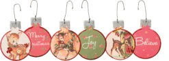 Retro-Inspired Deer Fawn Double Sided Christmas Ornament, 3 Style Options