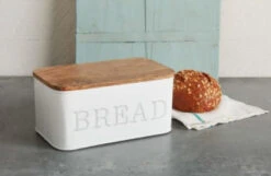 Embossed Metal Bread Box By Mud Pie