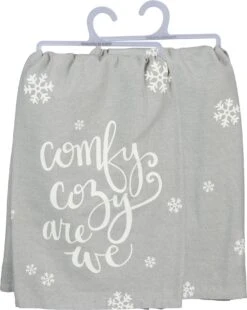 "Comfy Cozy Are We" Snowflake Kitchen Towel