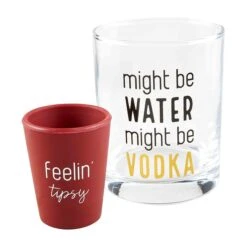 Vodka Double Old Fashioned Glass & Shot Glass Set By Mud Pie