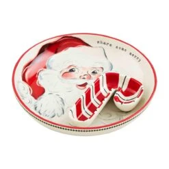 Vintage Look Santa Chip & Dip 2-Piece Set By Mud Pie (Pick Up Only)