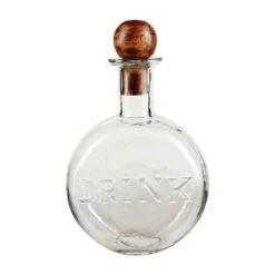 "Drink" Glass Decanter By Mud Pie