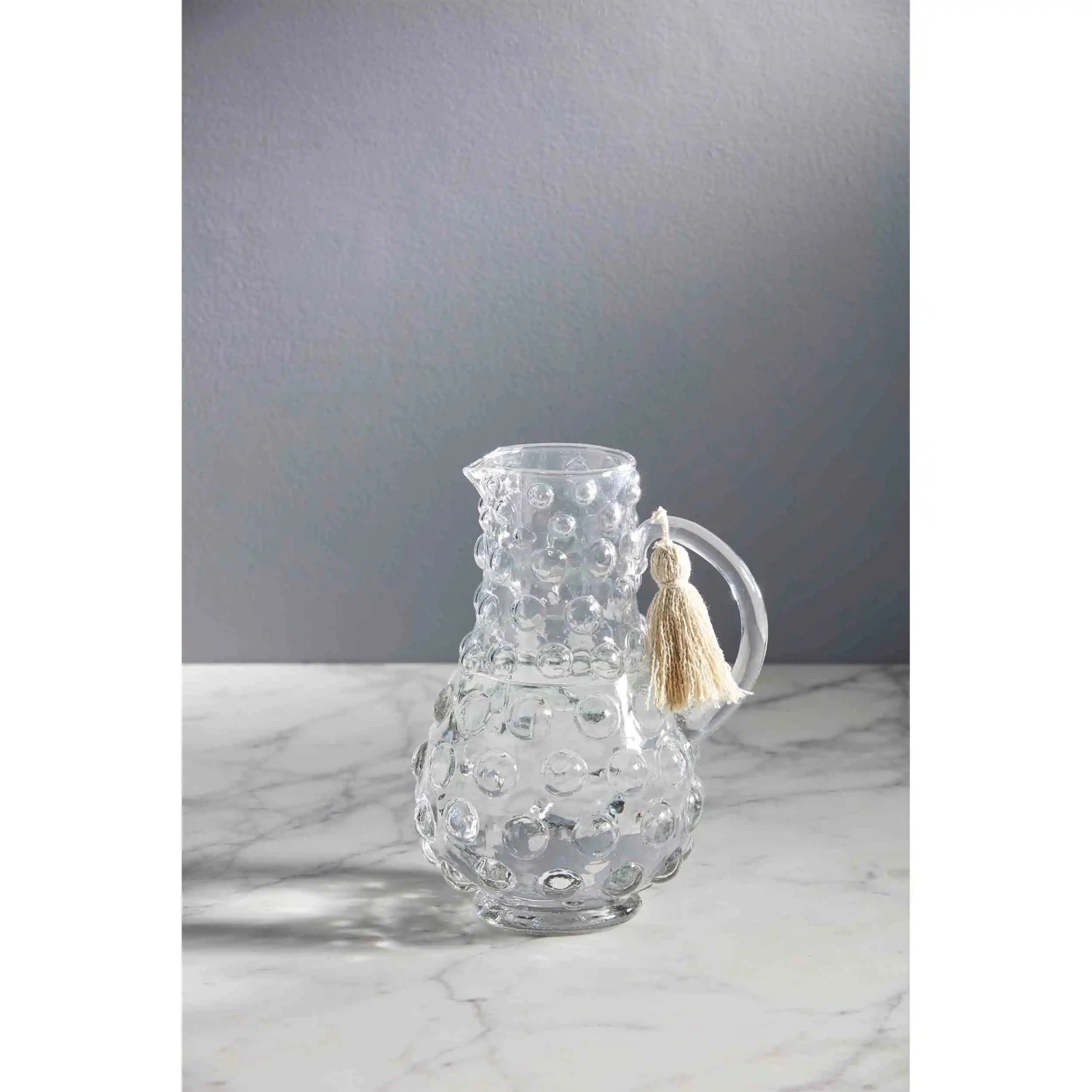 Hobnail Glass Pitcher By Mud Pie