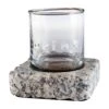 "Drink" Double Old Fashioned Glass With Gray Granite Chilling Stone Coaster By Mud Pie