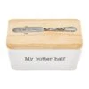 "My Butter Half" Covered Butter Dish By Mud Pie