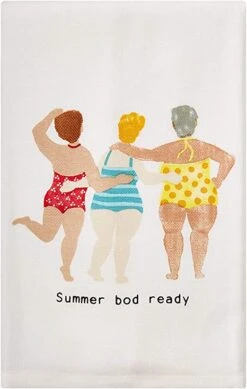 "Summer Bod Ready" Poolside Curvy Lady Hand Towel By Mud Pie
