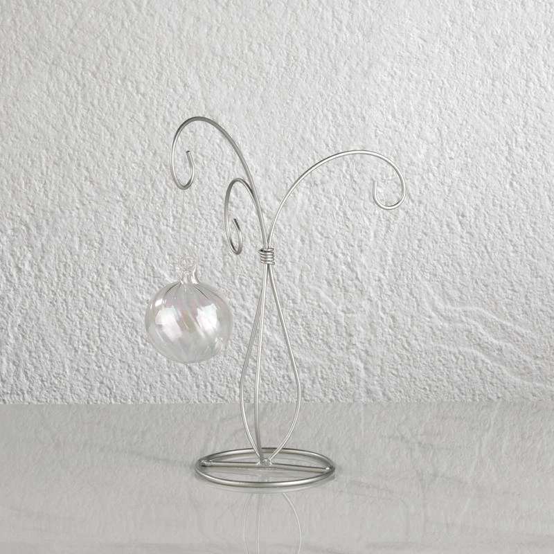 3-Arm Ornament Display Tree Stand, Silver