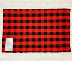 Red & Black Buffalo Plaid Check Base Door Mat
