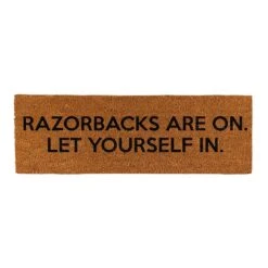 "Razorbacks Are On” Coir Door Mat