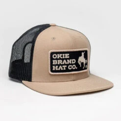 The Okie Brand Hat, Bronc, Tan & Black (Special Order Available)