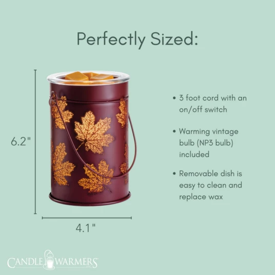 Fall Leaves Vintage Style Bulb Illumination Fragrance Wax Melt Warmer By Candle Warmers Etc - Image 2