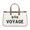 "Bon Voyage" Canvas & Leather Tote Bag