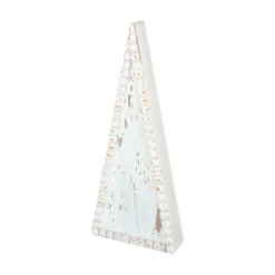 Wood Beaded Edge Tree, Chippy White, 3 Size Options