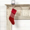 Red Christmas Stocking With White Stripes