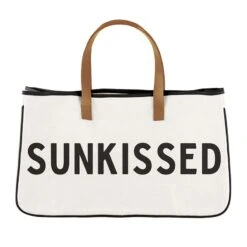"Sunkissed" Canvas & Leather Tote Bag