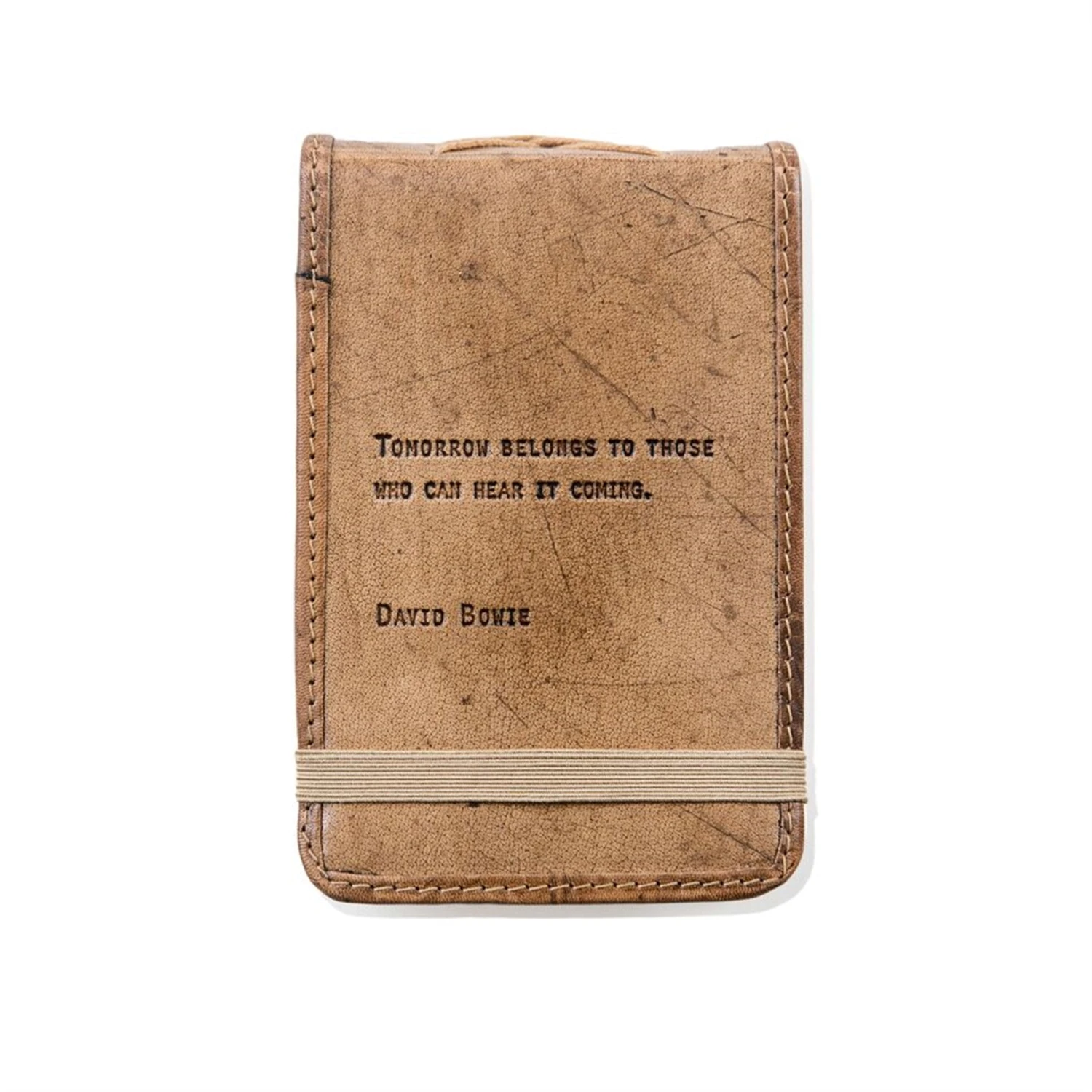"Tomorrow Belongs To Those Who Can Hear It Coming ... David Bowie" Leather Journal