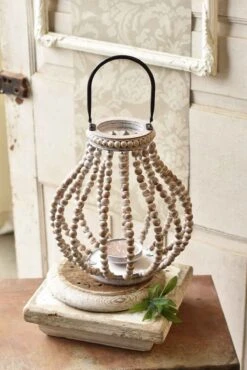 Amalfi Beaded Lantern, 13.75"