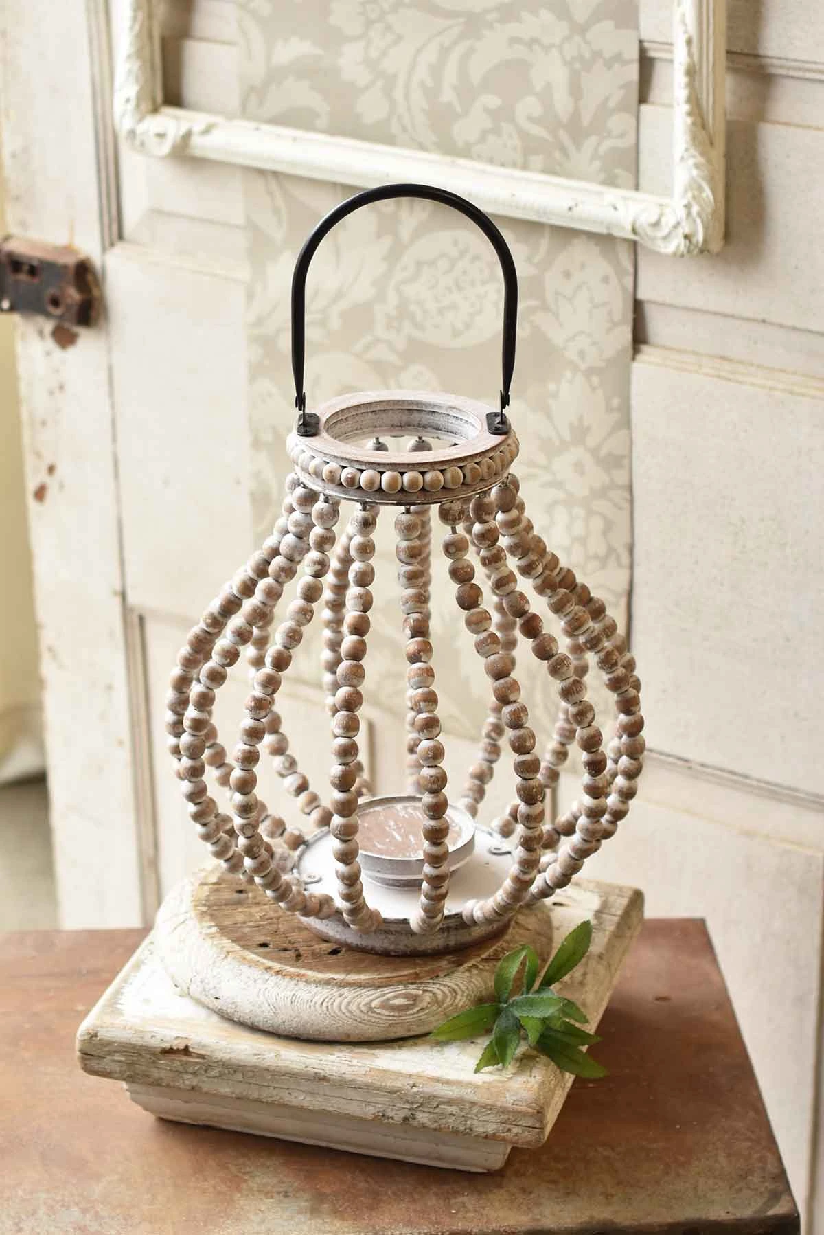 Amalfi Beaded Lantern, 13.75"