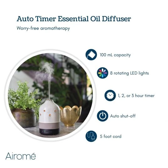 Glazed Concrete Timer Ultra Sonic Essential Oil Diffuser By Airome' - Image 2