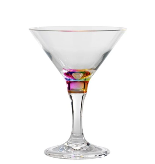 Jewel Martini Glass, Rainbow, 9 Ounce
