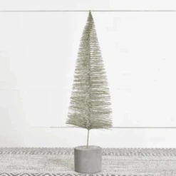 Bottle Brush Tree, Gray Olive, 15.75"