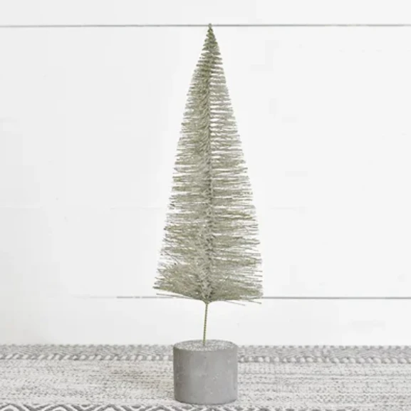 Bottle Brush Tree, Gray Olive, 15.75"