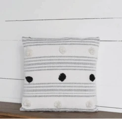Striped Pom Pom Pillow