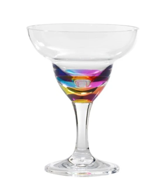 Jewel Margarita Glass, Rainbow, 11 Ounce