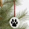 Ceramic Dog Paw Christmas Ornament