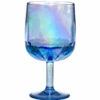 Iridescent Wine Glass, Blue, 12 Ounce