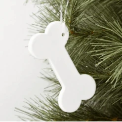 Stoneware Dog Bone Ornament