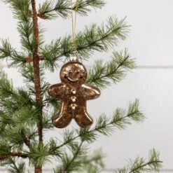 Gingerbread Man Glass Ornament
