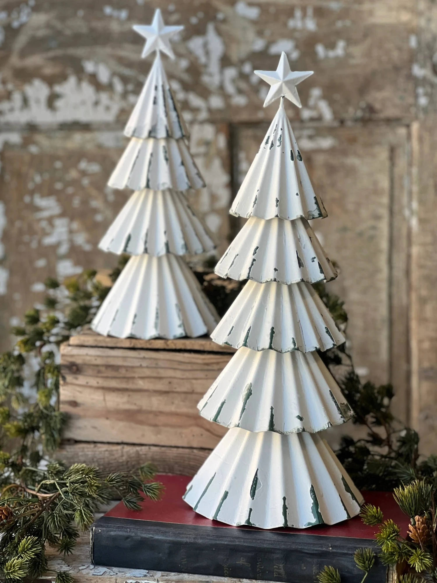 Metal Skirted Snow Tree, 2 Size Options (Pick Up Only)