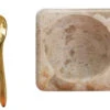 Marble & Sandstone Pinch Pot With Brass Spoon