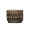Embossed Stoneware Planter Pot, Reactive Glaze, Beige (Pick Up Only)