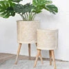 Woven Planter Pot Plant Holder With Legs, 2 Size Options