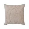 Tufted Pillow With Pumpkin & Chambray Back, Cream Color