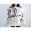 “Darling" Embroidered Pillow, 26" Square