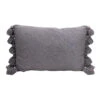 Cotton Slub Lumbar Pillow With Tassels