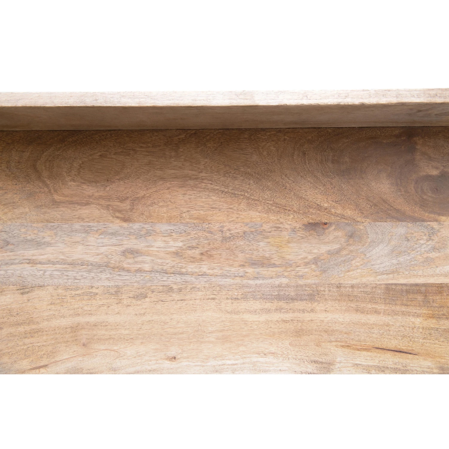 Metal Shelf With Rod And Four Mango Wood Shelves, Gunmetal Finish & Natural (Pick Up Only) - Image 3