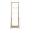 Decorative Bamboo Folding Ladder With Bottom Shelf, Natural (Pick Up Only)