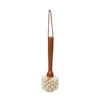 Beech Wood Dish Bottle Brush With Leather Tie, Brown