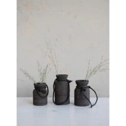 Found Wood Decorative Jug With Rope Handle (Pick Up Only)